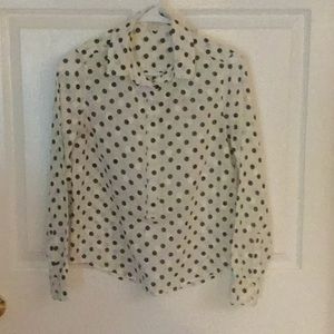 J. Crew Shirt Black and Cream Size XXS